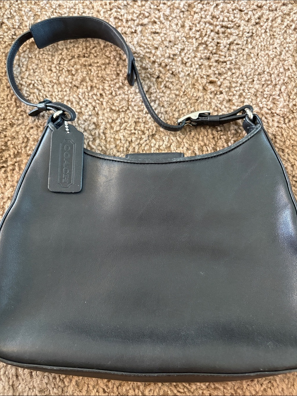 Coach Black Leather Hobo Shoulder Bag